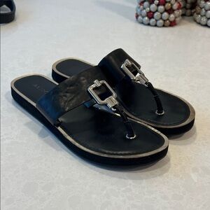Aldo Black and Silver Women's Sandals